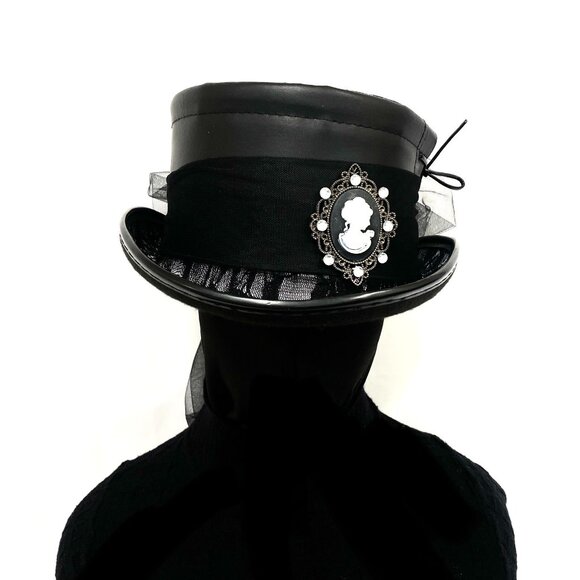 Steampunk Top Hat Metallic Scientist Time Traveler Halloween Costume Cosplay Hat - Picture 1 of 6